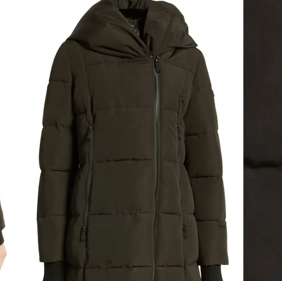 New Sam Edelman Asymmetrical Water Repellent Puffer Jacket - Picture 7 of 9